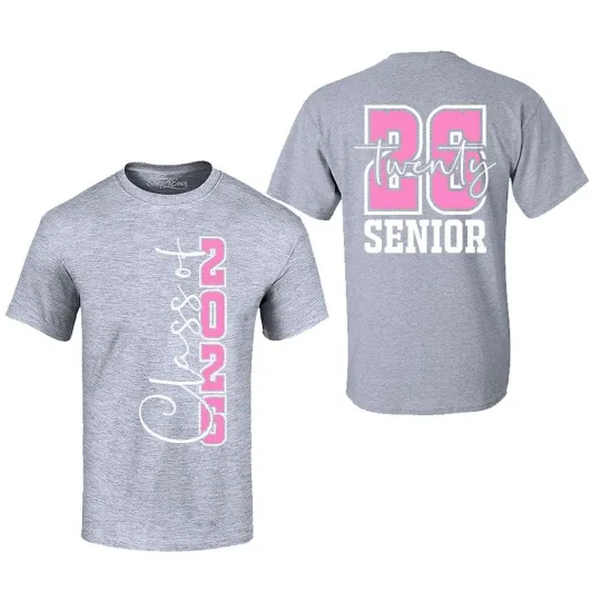 Discover Pink Class of 2026 Double-Sided T-Shirt for Graduates
