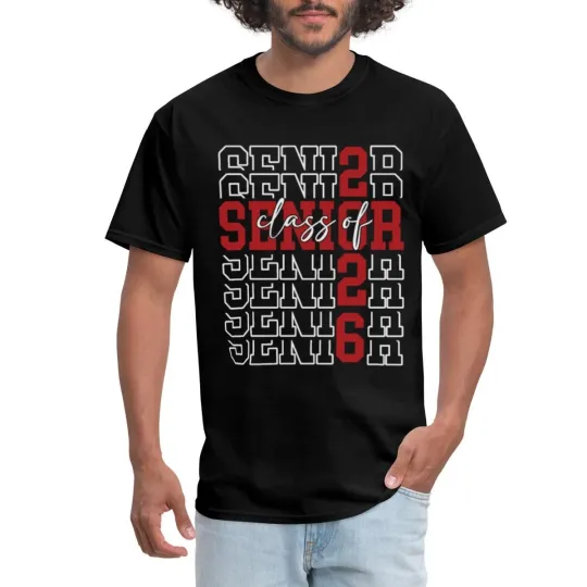 Discover Senior Class of 2026 College Style Typography Men's T-Shirt