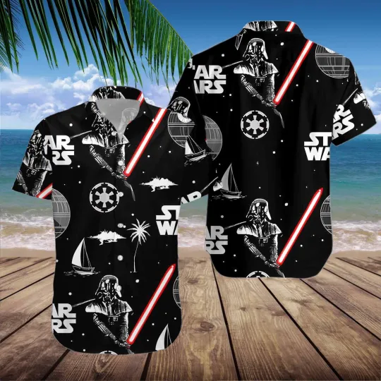 Discover Disney Star Wars Summer Beach Starwars Logo Darth Vader Aloha Hawaiian Shirt