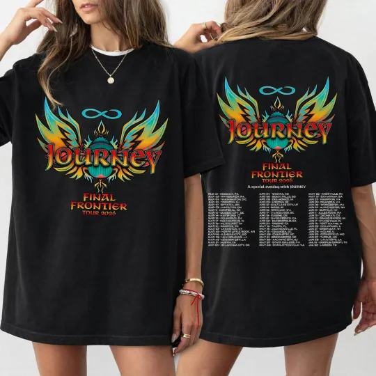 Discover Journey Final Frontier Tour 2026 Graphic Tee Shirt, Journey Band T-Shirt