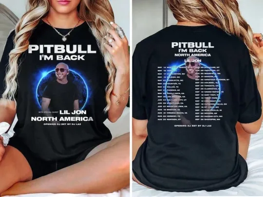 Discover Pitbull I'm Back North America Tour 2026 T-Shirt