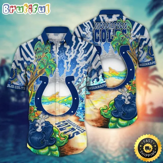 Discover Indianapolis Colts Flower Football Fans Hawaiian Shirt, Gift For football Fans