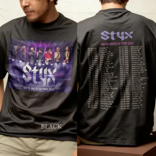 Discover Styxs 2026 Tour Dates Double Sided T-Shirt