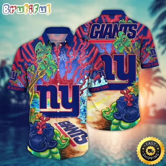 Discover New York Giants Flower Football Fans Hawaiian Shirt, Gift For football Fans