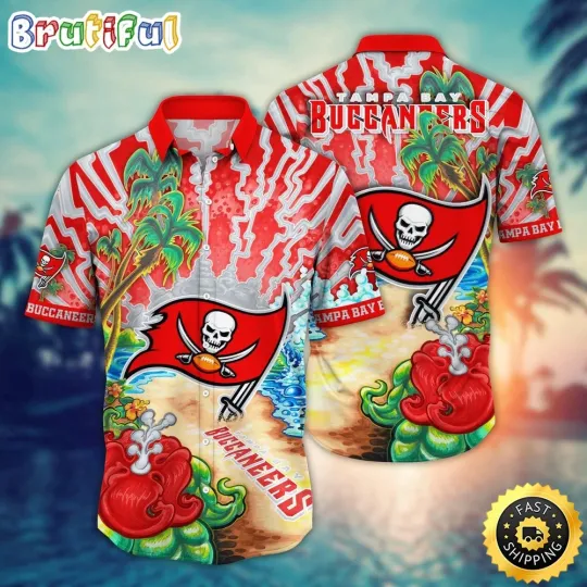 Tampa Bay Buccaneers Flower Football Fans Hawaiian Shirt, Gift For football Fans