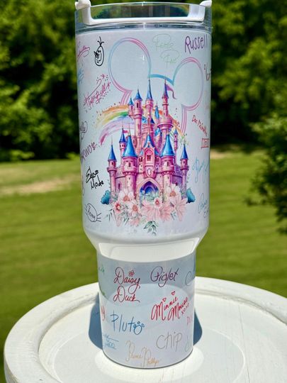 Discover Character Autograph Inspired 40oz Tumbler | Disney Inspired 40oz Tumbler | Castle 40oz  Tumbler |