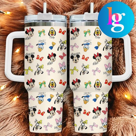 Discover Mickey & Friends 40oz Tumbler  Disney Character Stainless Travel Mug with Straw