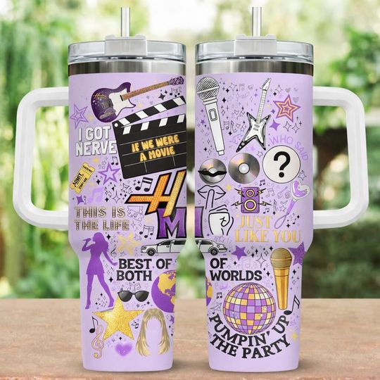 Hannah Montana 20Th Anniversary Tumbler 40oz, Disney Hannah Montana Tumbler, Disney Channel Pop Star Tumbler, Disney Channel Cup Gift