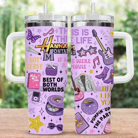 Discover Disney Hannah Montana Tumbler 40 oz, Hannah Montana 20Th Anniversary Tumbler, Disney Channel Pop Star Tumbler, Disney Channel Cup Gift