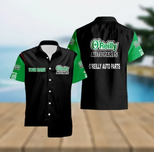Discover Custom Name o reilly auto parts Logo Trademark 3D Hawaiian Shirt For Men And Wom