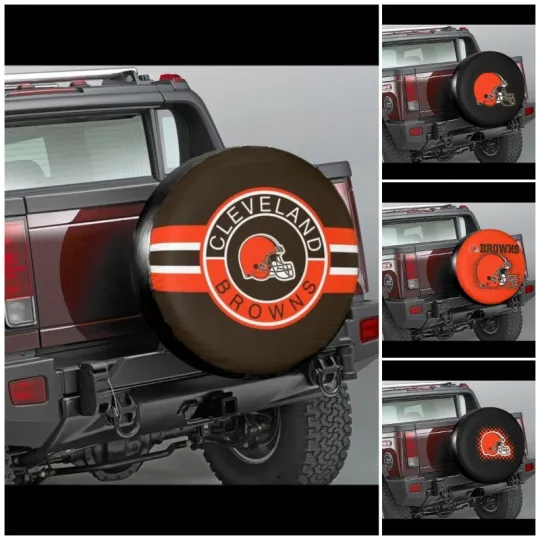 Cleveland Browns Auto Car Tire Cover Waterproof Spare Tire Cover Size 14-17 In