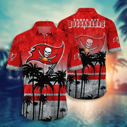 Discover Tampa Bay Buccaneers Tropical Coconut Tree Hawaiian Shirt, Gift For football Fans