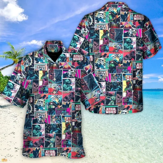 Discover Disney Star Wars CANTINA Hawaiian Shirt Summer Beach Aloha