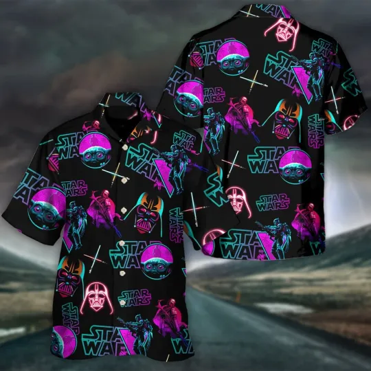 Discover Disney Star Wars Neon Hawaiian Shirt Summer Beach Aloha