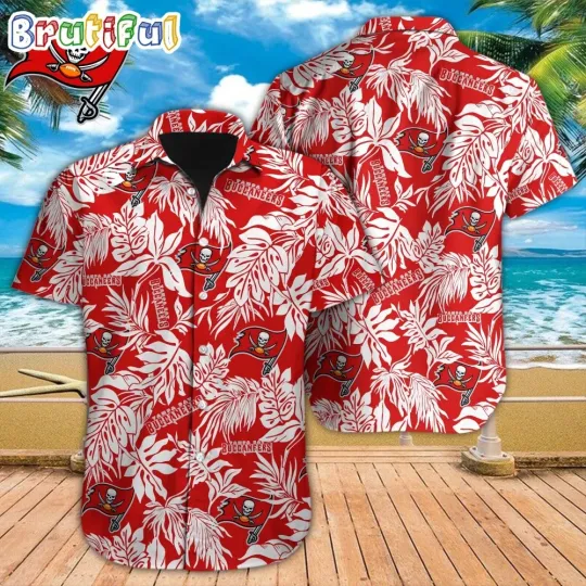 Discover football Tampa Bay Buccaneers Hawaiian Shirt Tropical Leafs Design Aloha Shirts