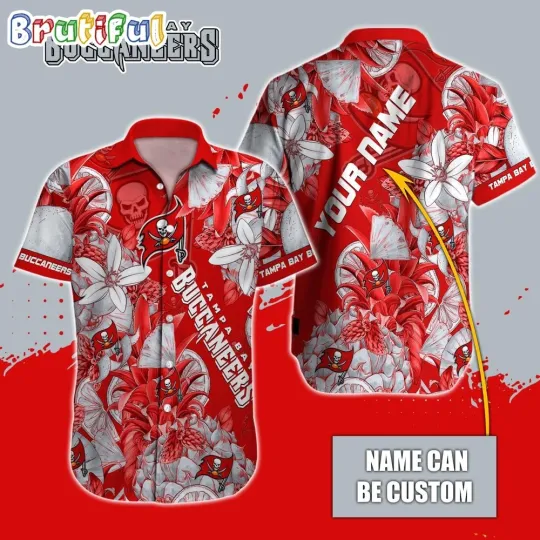 Discover Personalize Tampa Bay Buccaneers Special Tropical Fruit Aloha Hawaiian Shirt