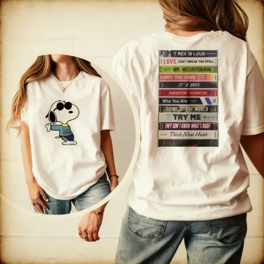 Discover Retro Cartoon World Tour Shirt 2026 – Album Graphic Concert Tee with Back Trackl