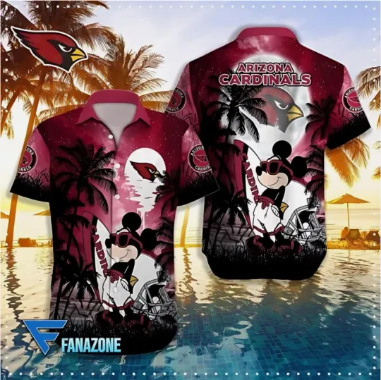 Discover Arizonna Cardinals Tropical Cartoon Hawaiian, Gift For Fans, Gift For Friends