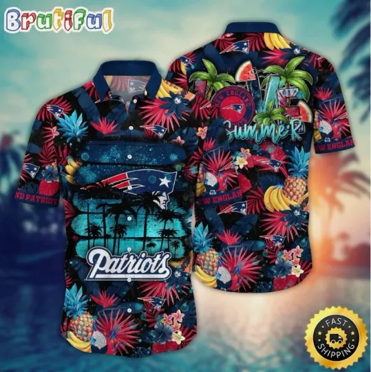 Discover football New England Patriots Hawaiian Shirt Flower Relaxed Island Shirt