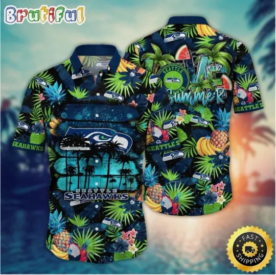 Discover football Seattle Seahawks Hawaiian Shirt Flower Relaxed Island Shirt