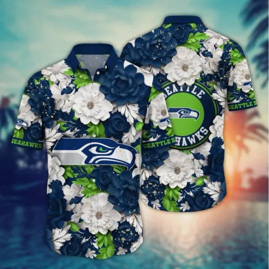 Seattle Seahawks Blooming Glory Hawaiian, Gift For Fans, Gift For Friends