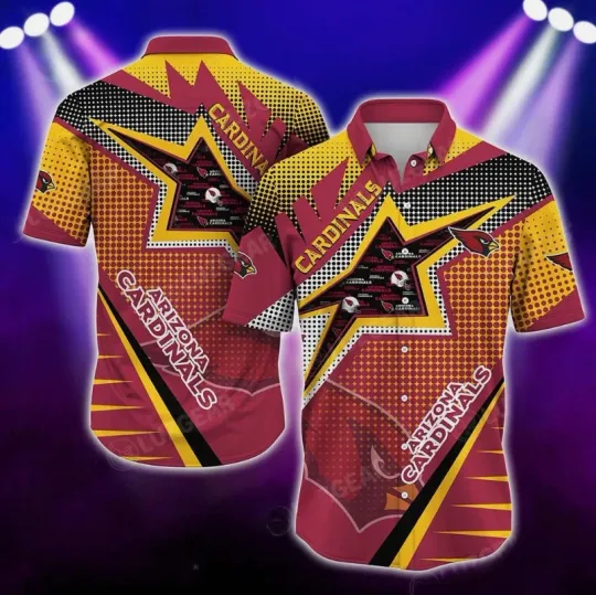 Arizonna Cardinals Retro Starburst Hawaiian, Gift For Fans, Gift For Friends