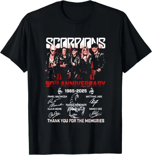 Discover Scorpions 60th Anniversary 1965-2025 T-Shirt, Rock Band Shirt 23D1315
