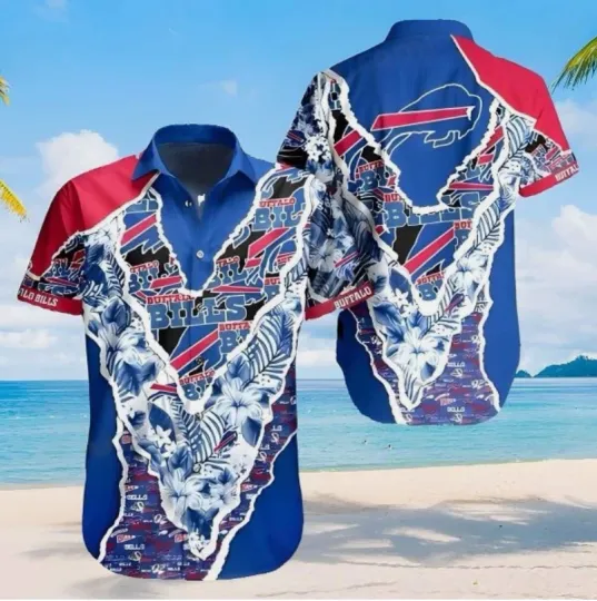 Discover Buffalo Bills Hawaiian Shirt Father’s Day Gift For Beach Lovers