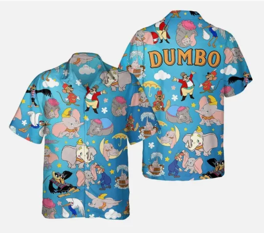 Discover Disney Dumbo Elephant Hawaiian Shirt Disney Cruise Button Down Vacation Shirt