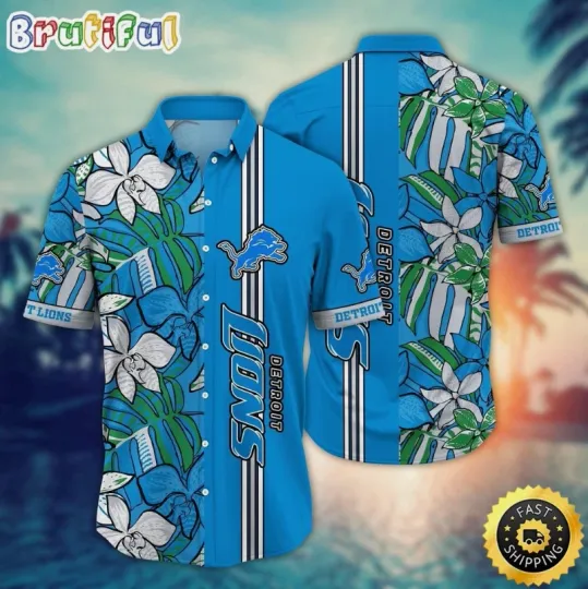 Discover football Detroit Lions Hawaiian Shirt Flower Chic Aloha Fashion