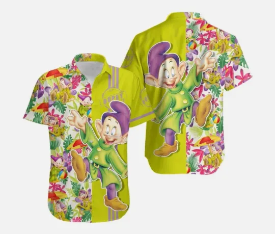 Discover Disney Dopey Dwarf Hawaiian Shirt Disney Cruise Button Down Vacation Shirt