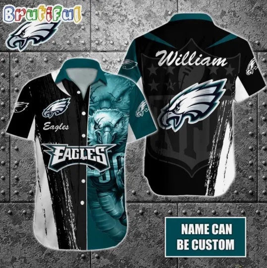 Personalized football Philadelphia Eagles Hawaiian Shirt Special Half Tone Mascot
