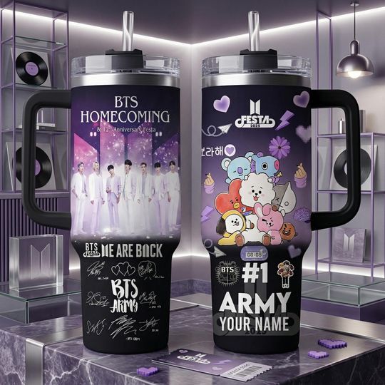 BTS Arirang Tumbler 40Oz, BTS Arirang Tumbler, BTS Army Tumbler, Army Coffee Tumbler, Kpop Army Insulated Cup