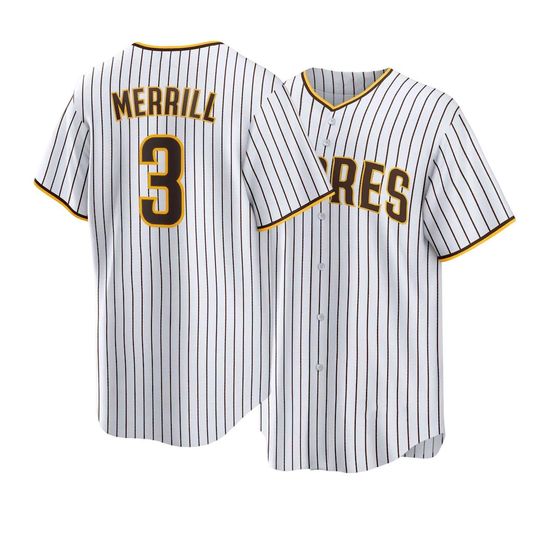 Discover Jackson Merrill #3 San Diego Inspired Baseball Jersey,White Man's Youth Fan Shirt