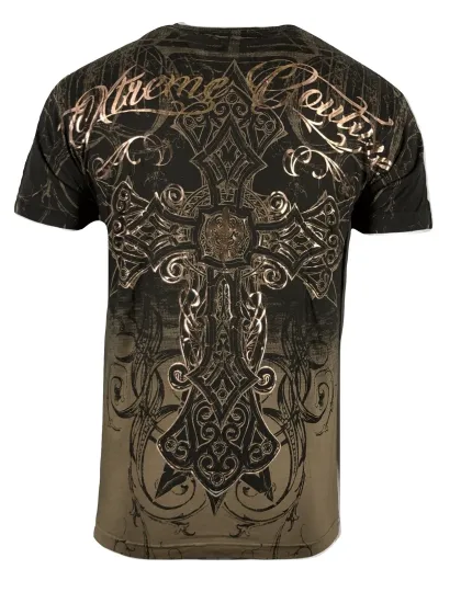 Discover Xtreme Couture By Affliction Men's T-Shirt DECRETUM Brown Biker S-5XL