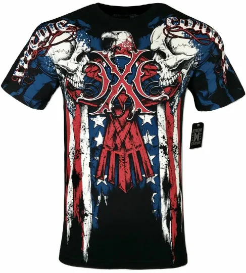 Discover Xtreme Couture Affliction Men's T-Shirt COUTURE PATRIOT Black Biker S-5XL