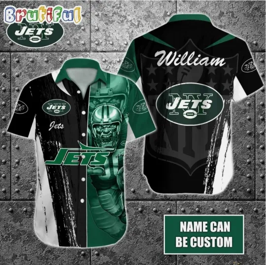 Discover Personalized football New York Jets Hawaiian Shirt Special Half Tone