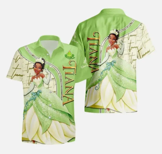 Discover Disney Tiana Hawaiian Disney Cruise Button Down Shirt Tiana Rogers Lovers Gift