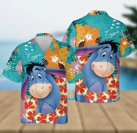 Discover Disney Eeyore Donkey Hawaiian Shirt Disney Cruise Button Down Vacation Shirt