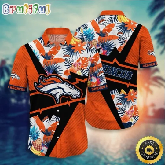 football Denver Broncos Hawaiian Shirt Flower Island Inspired Shirt