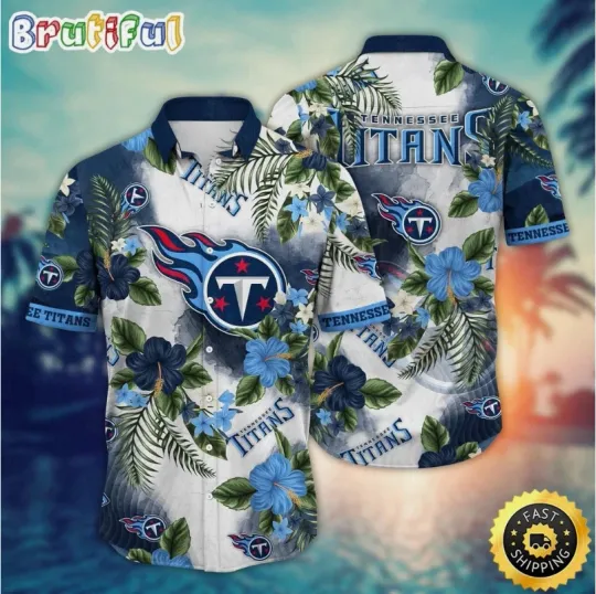 Discover football Tennessee Titans Hawaii Shirt Flower Trendy Floral Tops