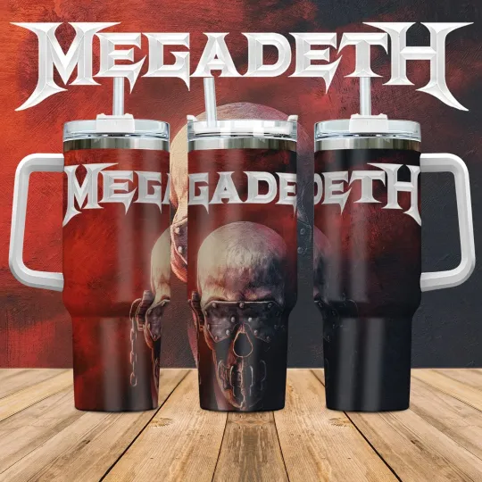 New Megadeth Band 40 oz Tumbler with Handle, Gift for Fans
