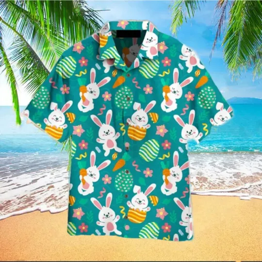 Discover Bunny Easter Day 3D Hawaiian Shirt Men Women