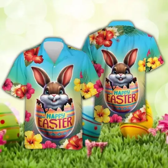 Discover Bunny Happy Easter Day 3D Hawaiian
