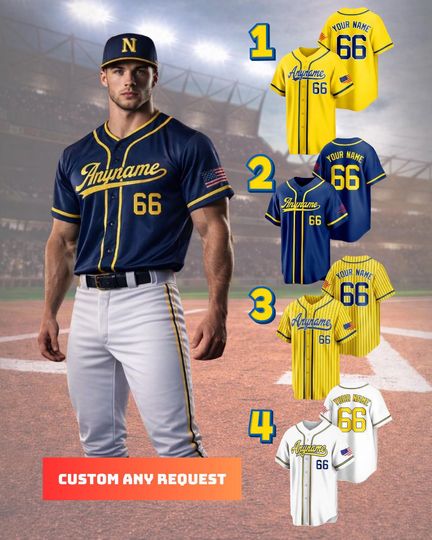 Discover Personalized Baseball Jerseys Gift For Baseball Lover, Personalized Yellow Jersey Gift