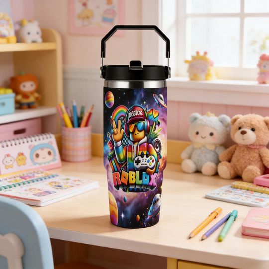 Roblox Gamer 30oz Tumbler, Stainless Steel Travel Cup - Gaming Gift for Boys & Girls
