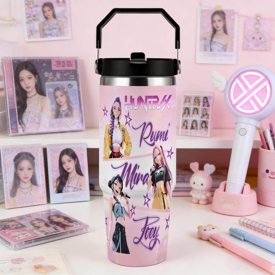 Huntrix 30oz Stainless Steel Tumbler, Kpop Demon Hunters Cup - Gift for Kpop fans