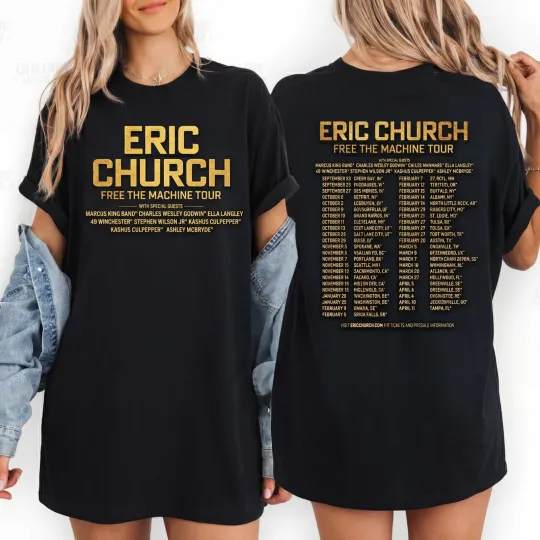 Discover E Church T-Shirt, Free the Machine Tour With 2026 Shirt