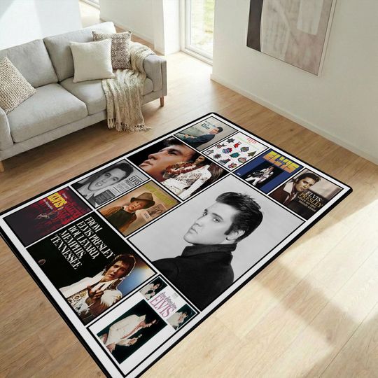 Discover Elvis Presley Rug, Vintage Music Carpet, Elvis Presley Room Decor, Bedroom Rug for Music Lovers