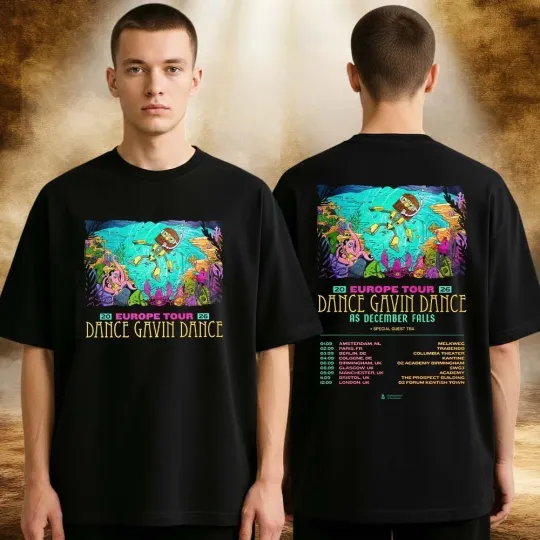 Discover Dance Gavin Dance Tour Dates Poster Europe Tour 2026 In Europe September T-Shirt